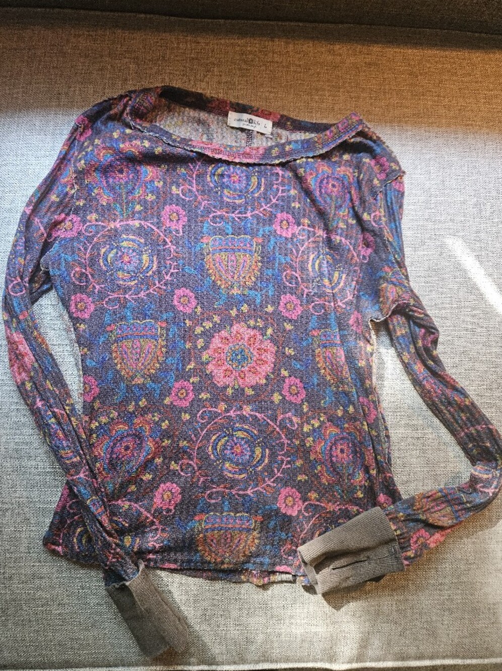 NATURAL LIFE Floral Printed thermal Top - Pink, Blue, Purple